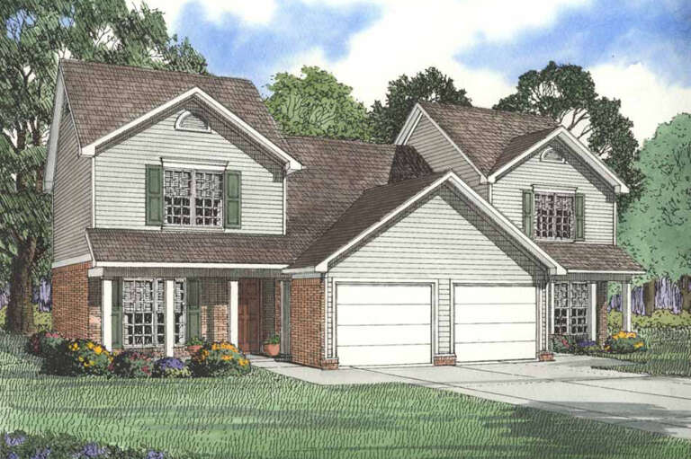 House Plan House Plan #33016 Angled Front Elevation