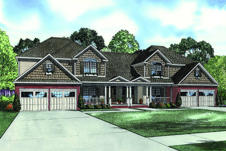 House Plan House Plan #33018 Angled Front Elevation
