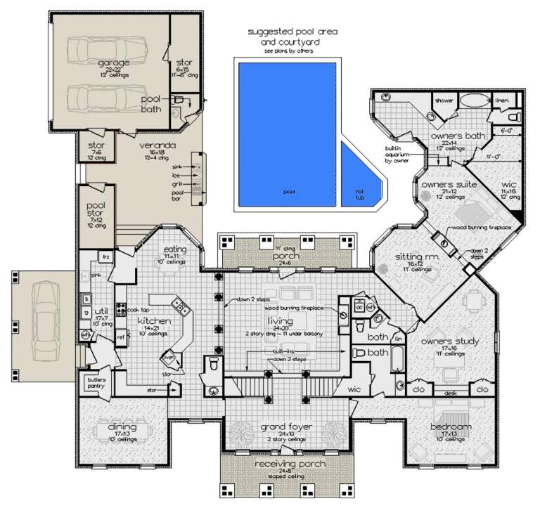 House Plan House Plan #33020 Drawing 1
