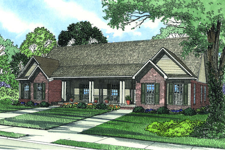 House Plan House Plan #33021 Angled Front Elevation