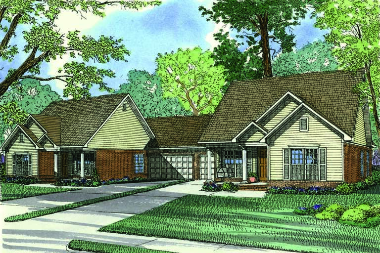 House Plan House Plan #33022 Angled Front Elevation