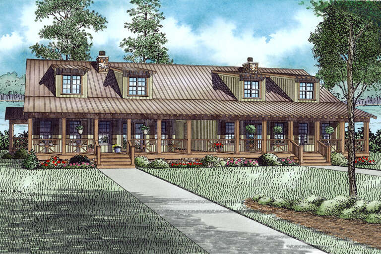 House Plan House Plan #33025 Angled Front Elevation