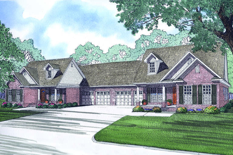 House Plan House Plan #33026 Angled Front Elevation