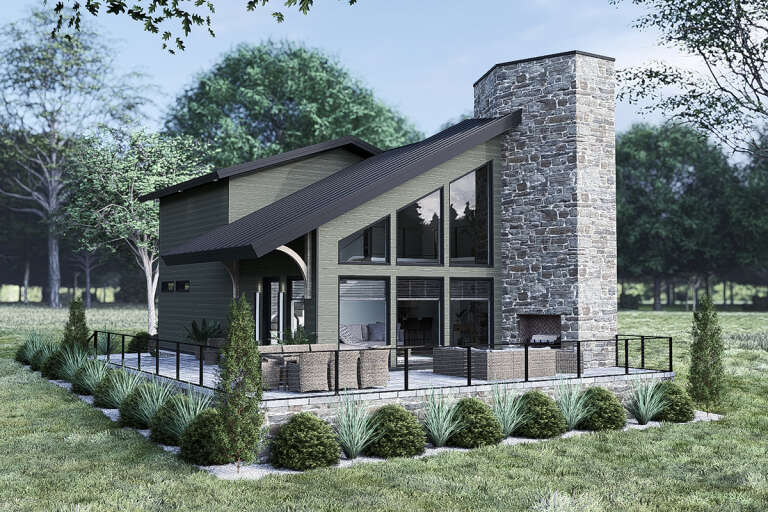 House Plan House Plan #33029 Angled Rear Elevation