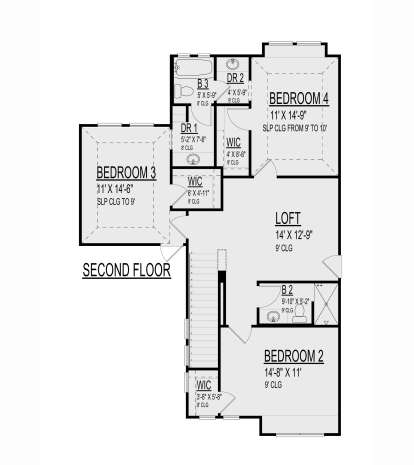 Second Floor for House Plan #9300-00150