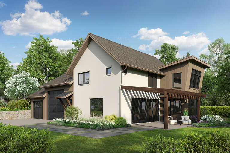 House Plan House Plan #33035 Angled Front Elevation