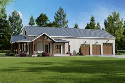 Barn House Plan #009-00444 Elevation Photo