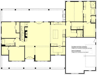 Main Floor w/ Basement Stairs Location for House Plan #041-00391