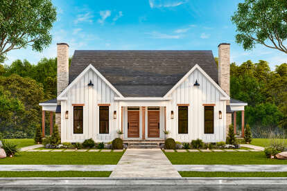 Modern Farmhouse House Plan #699-00405 Elevation Photo