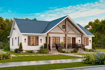 Modern Farmhouse House Plan #699-00406 Elevation Photo