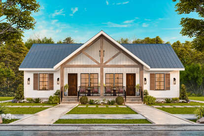 Modern Farmhouse House Plan #699-00406 Elevation Photo