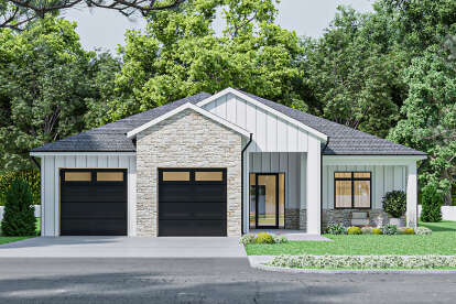 Modern Farmhouse House Plan #4100-00003 Elevation Photo