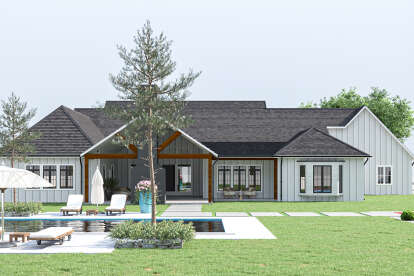 Modern Farmhouse House Plan #4100-00005 Elevation Photo
