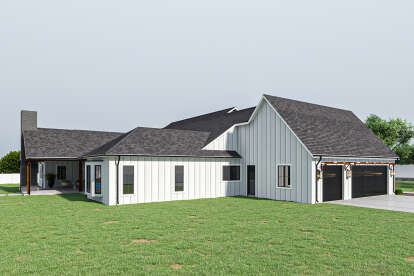 Modern Farmhouse House Plan #4100-00005 Elevation Photo