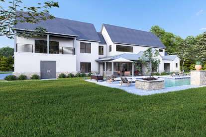 Modern Transitional House Plan #3570-00003 Elevation Photo