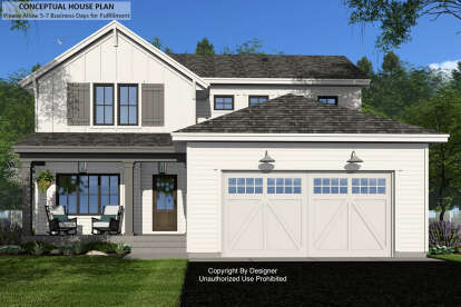 Modern Farmhouse House Plan #098-00527 Elevation Photo