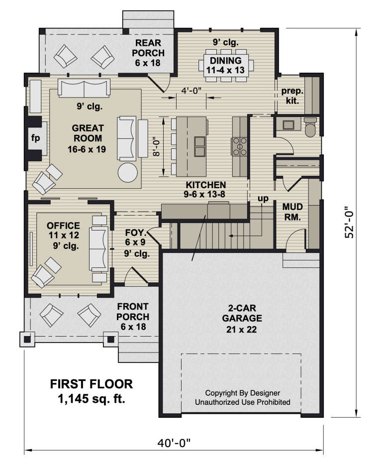 House Plan House Plan #33055 Drawing 1