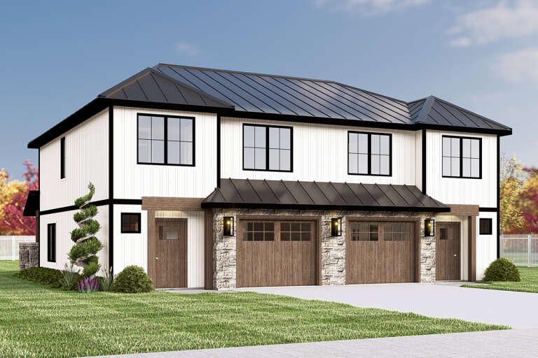 House Plan House Plan #33056 Angled Front Elevation 