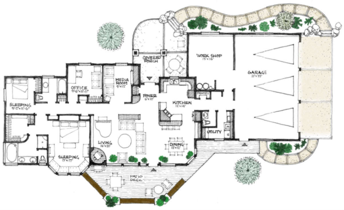 Green Plan 2,316 Square Feet, 34 Bedrooms, 2.5 Bathrooms