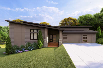 Contemporary House Plan #035-01142 Elevation Photo