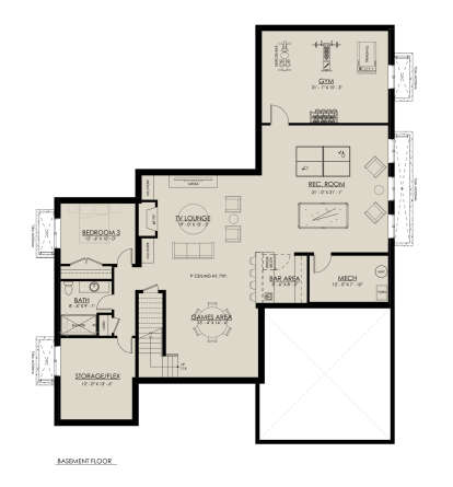 Basement for House Plan #8937-00108