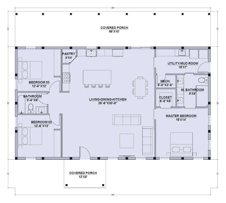 House Plan House Plan #33066 Drawing 1