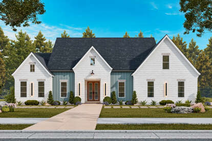 European House Plan #4195-00080 Elevation Photo