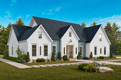 European House Plan #4195-00080 Elevation Photo
