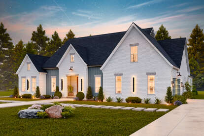 European House Plan #4195-00080 Elevation Photo