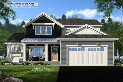 Craftsman House Plan #098-00532 Elevation Photo