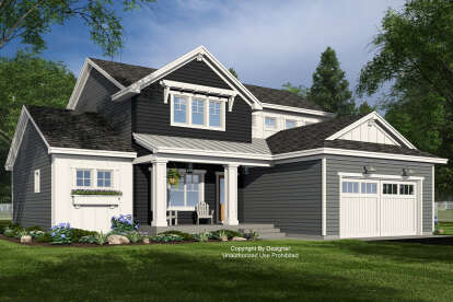 Craftsman House Plan #098-00532 Elevation Photo