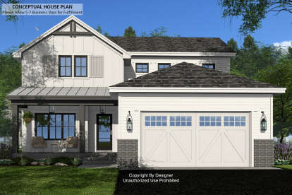 Modern Farmhouse House Plan #098-00533 Elevation Photo