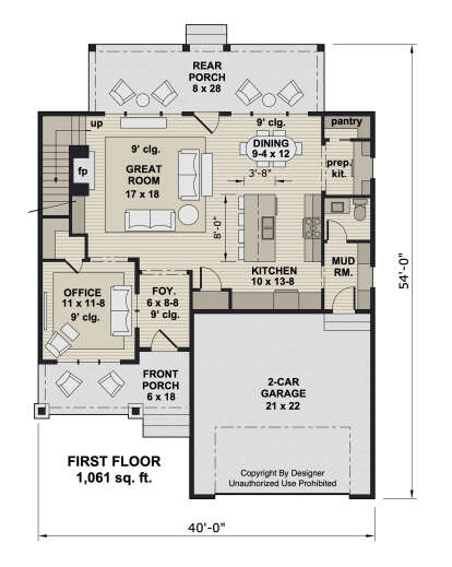 Main Floor  for House Plan #098-00535