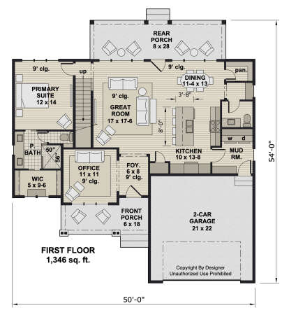 Main Floor  for House Plan #098-00537