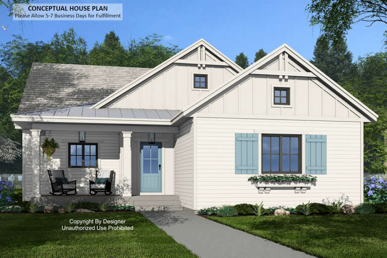 House Plan House Plan #33083 Angled Front Elevation