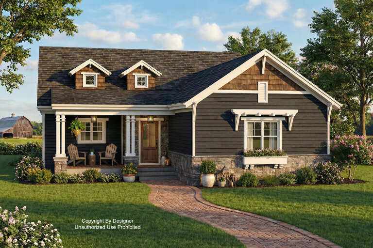 House Plan House Plan #33084 Angled Front Elevation