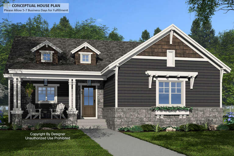 House Plan House Plan #33084 Angled Front Elevation
