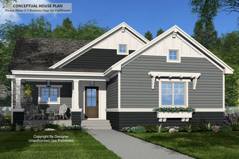 House Plan House Plan #33086 Angled Front Elevation