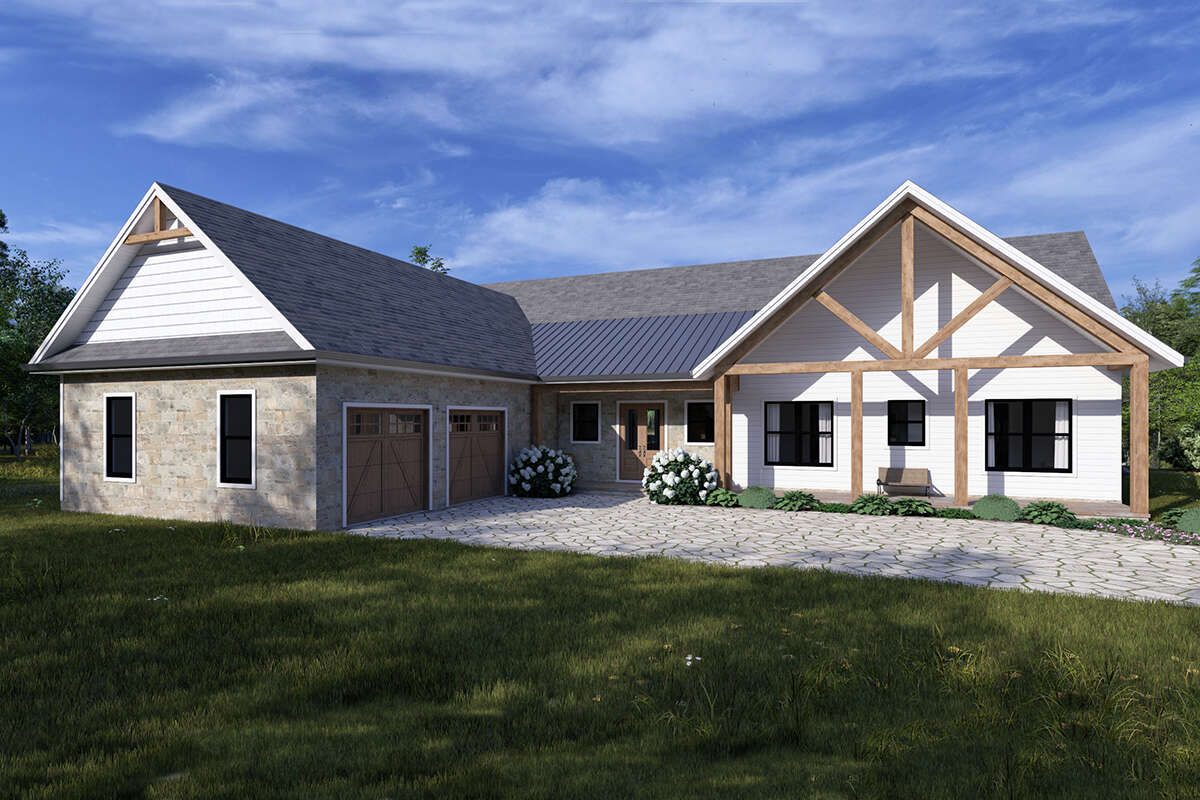 Farmhouse Rambler Farmhouse Rambler Designs Modern Farmhouse Plan: 2,400 Square Feet, 4