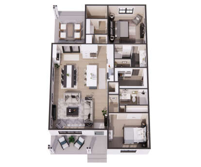 Overhead First Floor for House Plan #098-00543