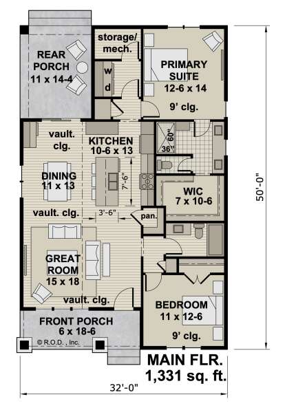 Main Floor  for House Plan #098-00544