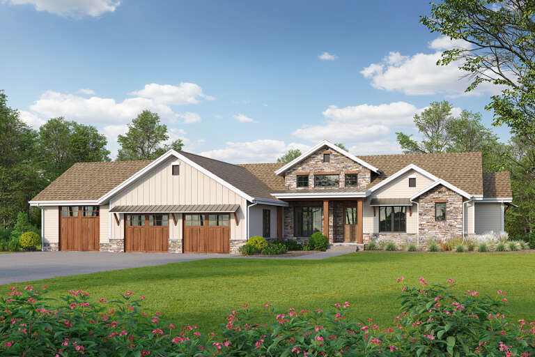 House Plan House Plan #33098 Angled Front Elevation