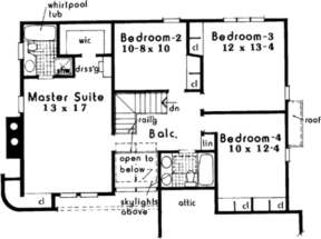 Upper Floor for House Plan #033-00090