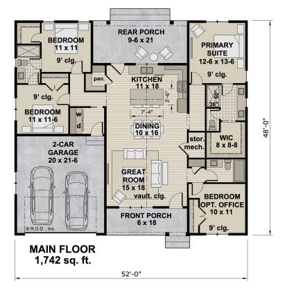 Main Floor  for House Plan #098-00552