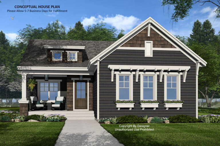 House Plan House Plan #33109 Angled Front Elevation