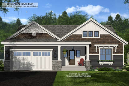 Craftsman House Plan #098-00558 Elevation Photo