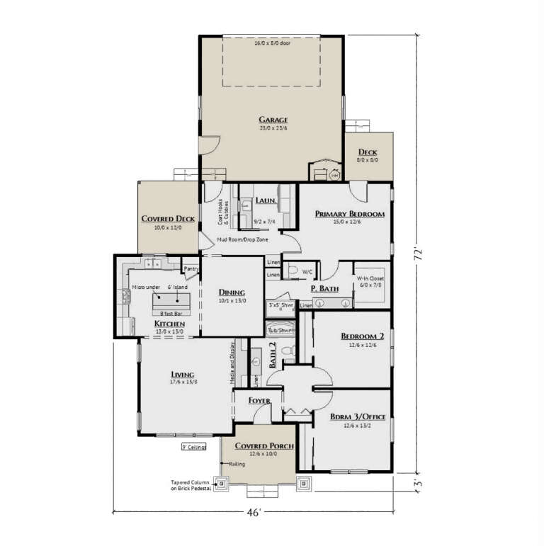 House Plan House Plan #33115 Drawing 1