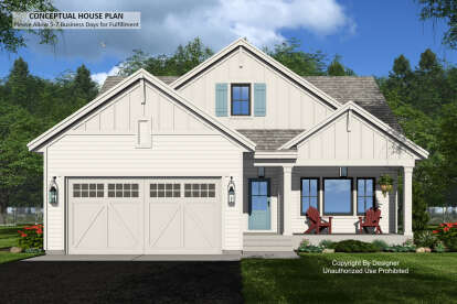 Modern Farmhouse House Plan #098-00563 Elevation Photo