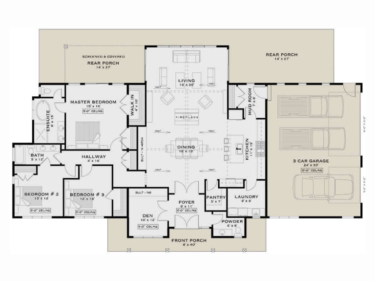 House Plan House Plan #33137 Drawing 1