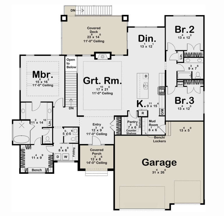 House Plan House Plan #33140 Drawing 1